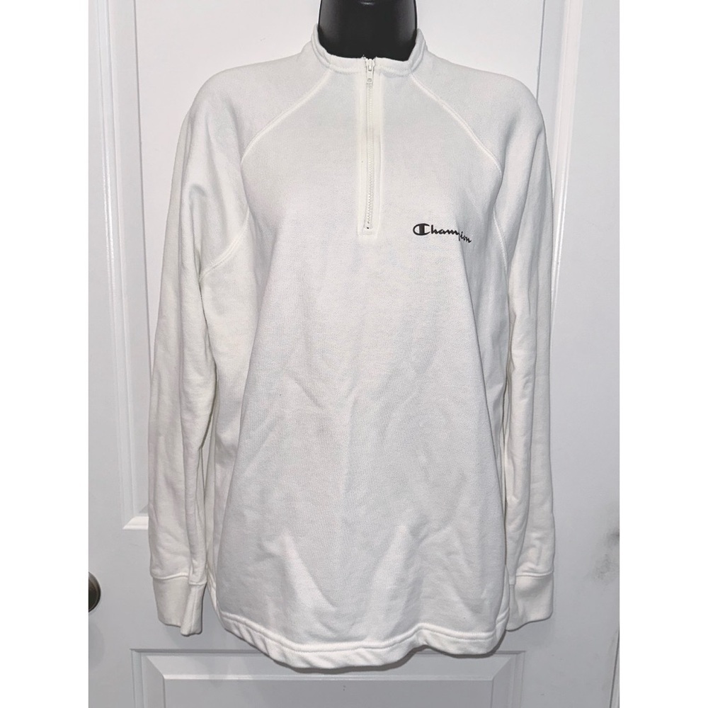 Champion white quarter zip sweatshirt size medium